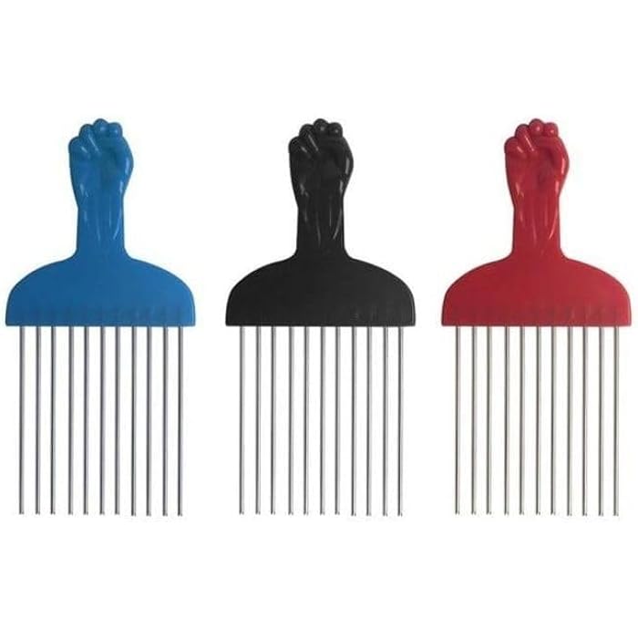 Afro Metal Detangling Comb for Thick and Curly Hair – Strong Design Helps You Define Your Daily Styles and Volumize Your Hair in a Practical and Comfortable Style. - Image 1